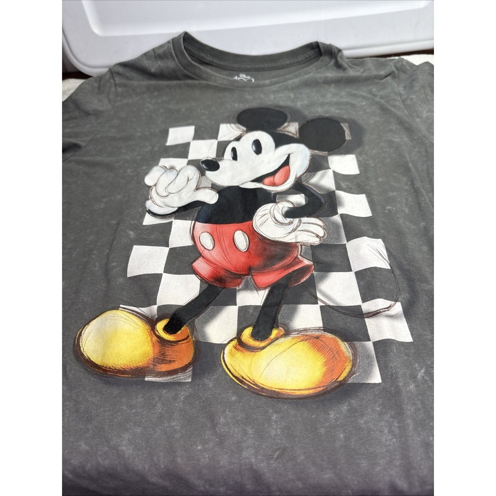 Disney Mickey Mouse Checkered Flag Tee‎ Shirt Men's Medium